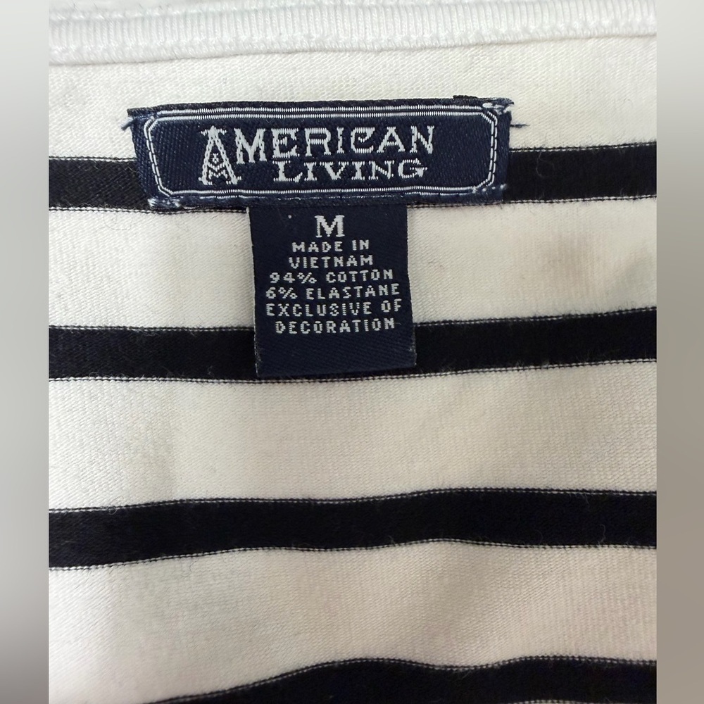American Living Striped Tie-Front Top (Size M) - Picture 2 of 6